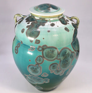 Turquoise Crystalline Jar